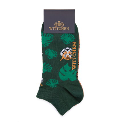 Damskie skarpetki w egzotyczny wzór zielono-brązowe 98-SD-550-X1