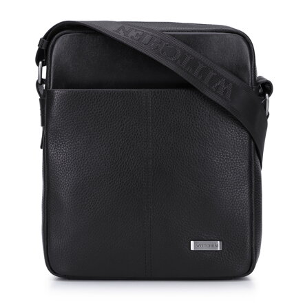 Męska listonoszka ze skóry o dwóch fakturach 96-4U-803-1