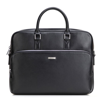 Pánska kožená taška na notebook 15,6” čierna 102-3U-602-1