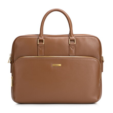 Pánska kožená taška na notebook 15,6” svetlohnedá 102-3U-602-5