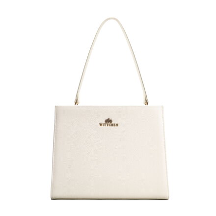 Kožená aktovka s popruhmi krémová 100-4E-204-0