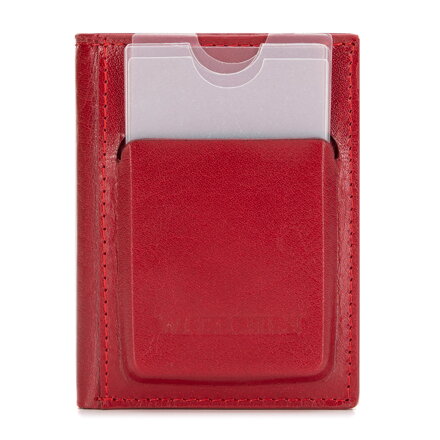 Skórzany portfel z etui na karty unisex czerwony 26-2-092-3