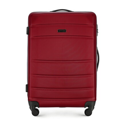 Średnia walizka i kosmetyczka z ABS-u żłobione czerwone 56-3A-652-35K