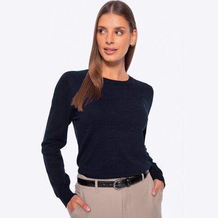 Sweter damski z wiskozy i nylonu granatowy 29-99-002-N