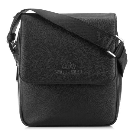 Pánska kožená crossbody taška s veľkou klopou 20-3-030-1H