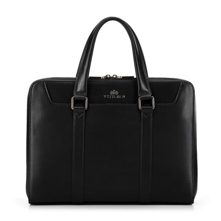 Torba na laptopa skórzana 13,3'' czarna z grafitowym logo 99-4E-610-G1