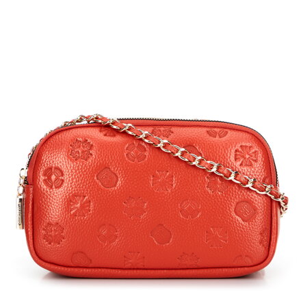 Dámska kožená crossbody na retiazke oranžová 99-4E-305-6