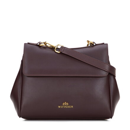 Damska torebka na ramię ze skóry naturalnej bordowa 101-4E-202-3