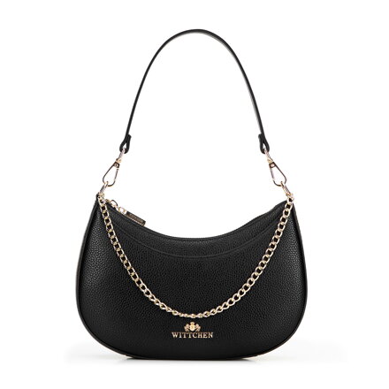 Dámska kožená bagetová kabelka s retiazkou