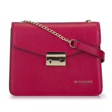 Torebka wieczorowa ze skóry groszkowej z klapą 93-4E-623-P