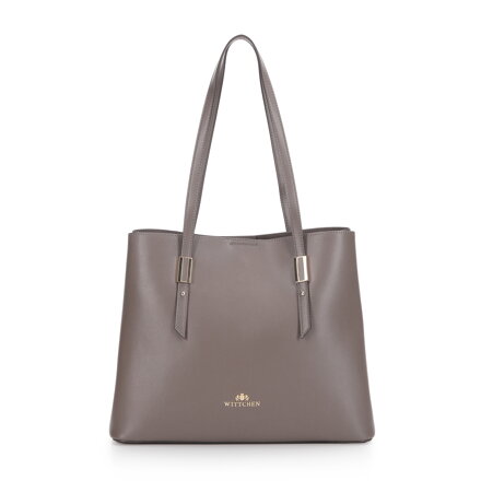 Torebka shopperka skórzana trzykomorowa z cienkimi uchami duża 97-4E-616-9