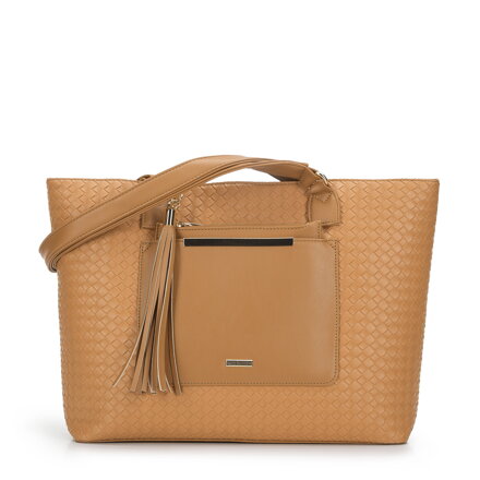 Torebka shopperka z tłoczeniem w plecionkę 94-4Y-203-00