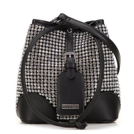 Torebka worek z kryształkami mała srebrna 98-4Y-021-S