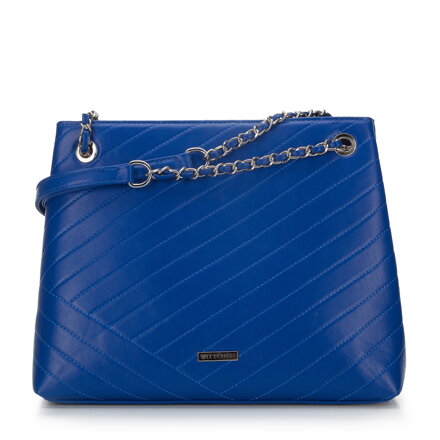 Torebka worek z przeszyciami na łańcuszku niebieska 94-4Y-702-7