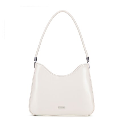 Stylowa torebka na ramię z imitacji skóry kremowa 101-4Y-434-0