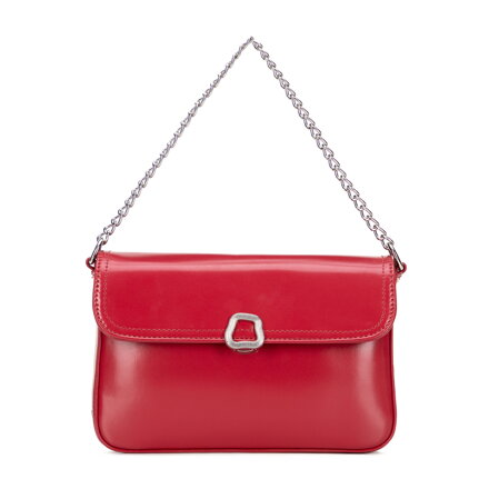 Damska listonoszka z imitacji skóry z łańcuszkiem czerwona 101-4Y-435-3