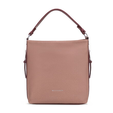 Damska torebka na ramię z rączką z ekoskóry bordowa 101-4Y-715-3