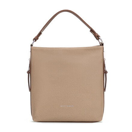 Damska torebka na ramię z rączką z ekoskóry beżowa 101-4Y-715-9