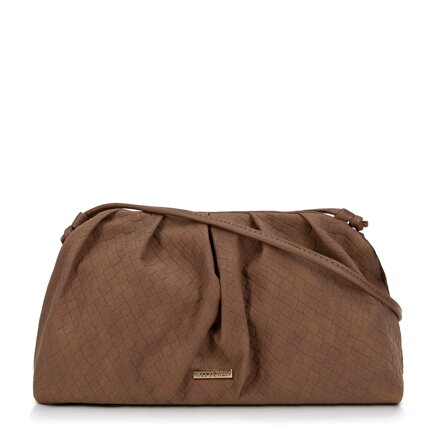 Damska torebka crossbody z marszczeniem brązowa 99-4Y-423-4