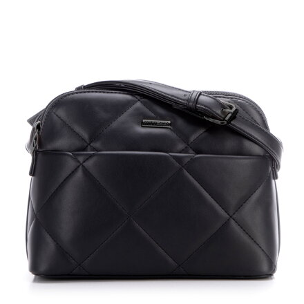 Dámska crossbody s prešívaním, ekokoža, čierna a grafitová 99-4Y-611-1C
