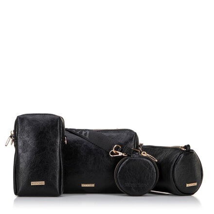 Sada crossbody kabeliek z ekokože, čierna 100-4Y-420-1