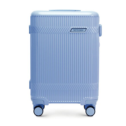 Walizka kabinowa z polikarbonu o błyszczącym wykończeniu niebieska 56-3P-011-70