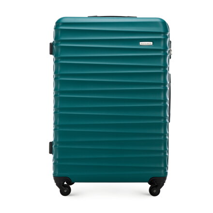 Duża walizka z ABS-u z żebrowaniem zielona 56-3A-313-85 Duża walizka z ABS-u z żebrowaniem zielona 56-3A-313-85