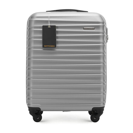 Mała walizka z ABS - u i identyfikator z logo szara 56-3A-311-01Z5