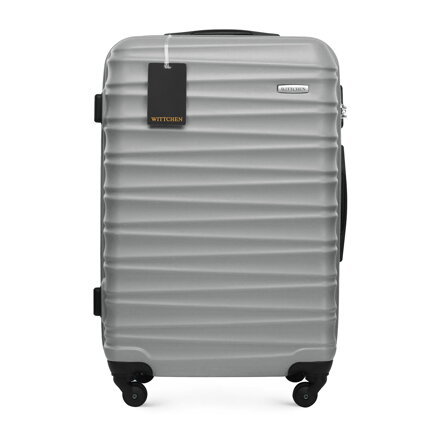 Średnia walizka z ABS - u i identyfikator z logo szara 56-3A-312-01Z5