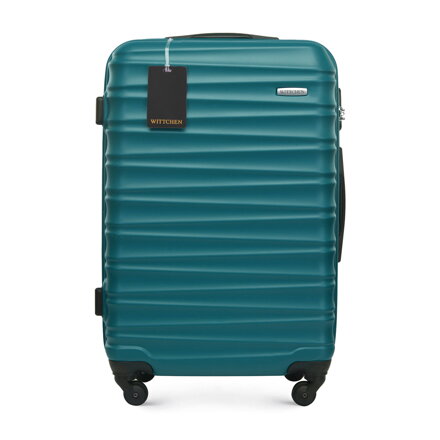 Średnia walizka z ABS - u i identyfikator z logo zielona 56-3A-312-85Z5