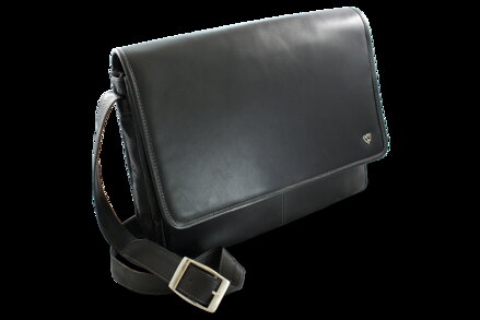 Černá kožená taška na notebook 212-6118-60