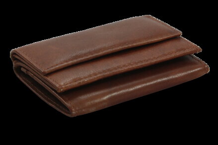 Tmavě hnědá dámská kožená mini peněženka 511-4392A-47