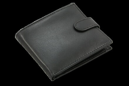 Čierna pánska kožená peňaženka so zápinkou 513-3223L-60