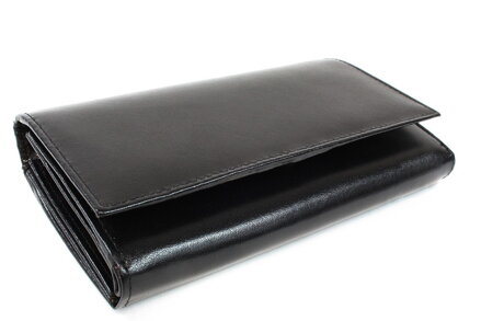 Čierna dámska kožená klopnová peňaženka 511-2121-60