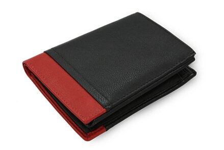 Černo-červená pánská kožená peněženka 514-4724-60/31