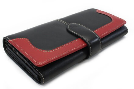 Čierno-červená dámska listová peňaženka so zápinkou 511-8118-60/31