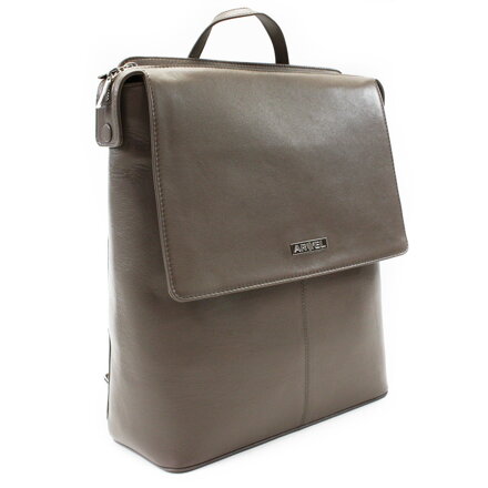 Šedohnedý mestský kožený batoh 311-1660-26