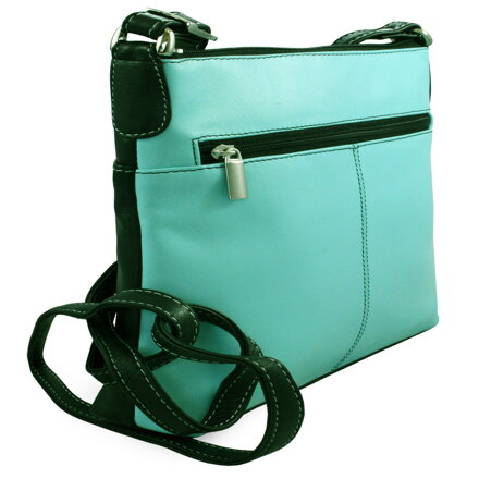 Čiernomodrá kožená zipsová kabelka 212-3014-60/91