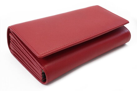 Červená kožená čašnícka peňaženka s vreckami na kreditné karty 515-2401C-31