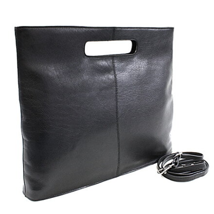 Čierna kožená zipsová kabelka 212-9123-60