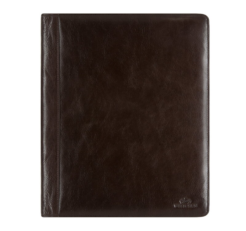 Aktówka skórzana bez zapięcia brązowa 21-5-006-4