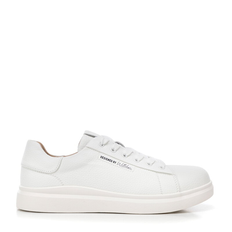 Damskie klasyczne sneakersy na platformie białe 100-D-951-0 Damskie klasyczne sneakersy na platformie białe 100-D-951-0
