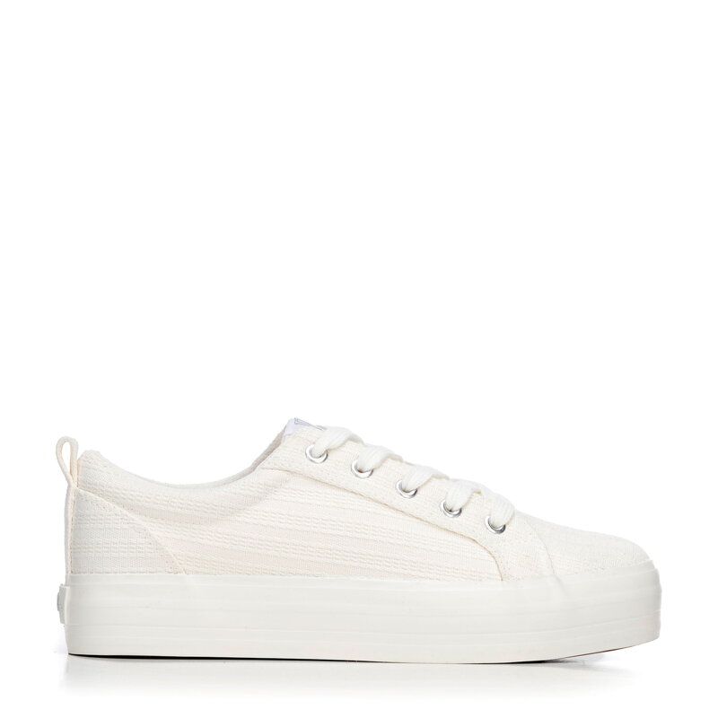 Dámske tenisky na platforme krémové 100-DP-801-0