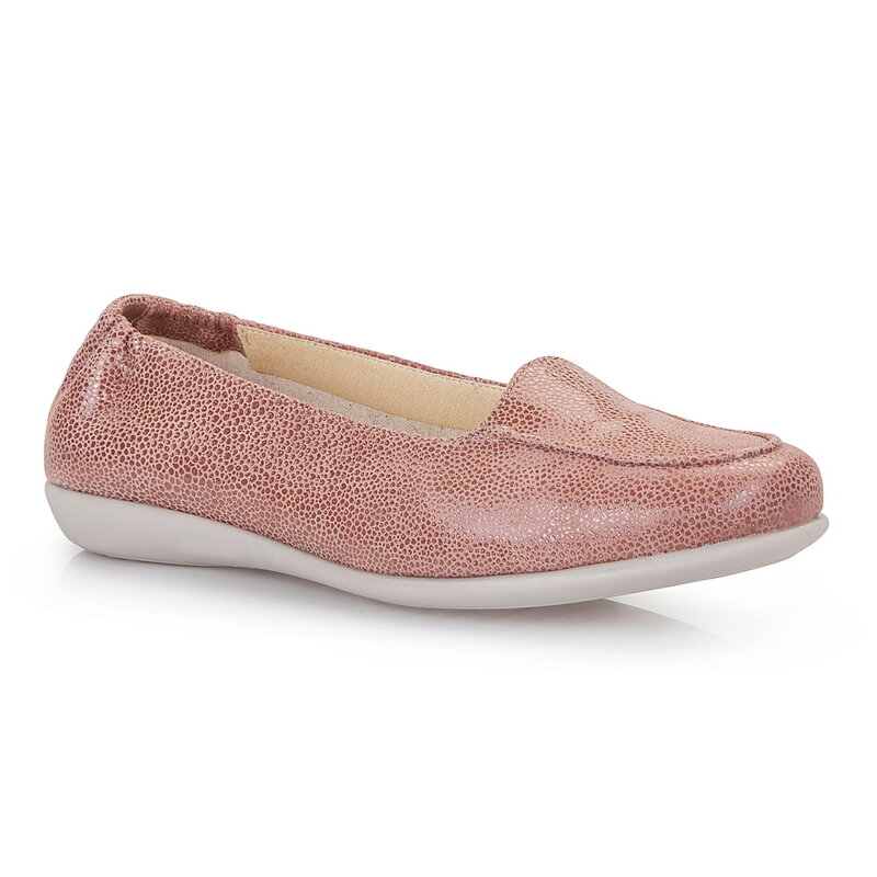 Baleriny nubukowe z lustrzanym efektem 86-D-305-P