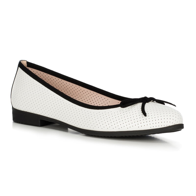 Baleriny skórzane perforowane 90-D-967-0