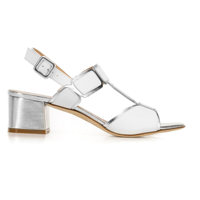 Damskie sandały ze skóry croco na słupku 92-D-107-0