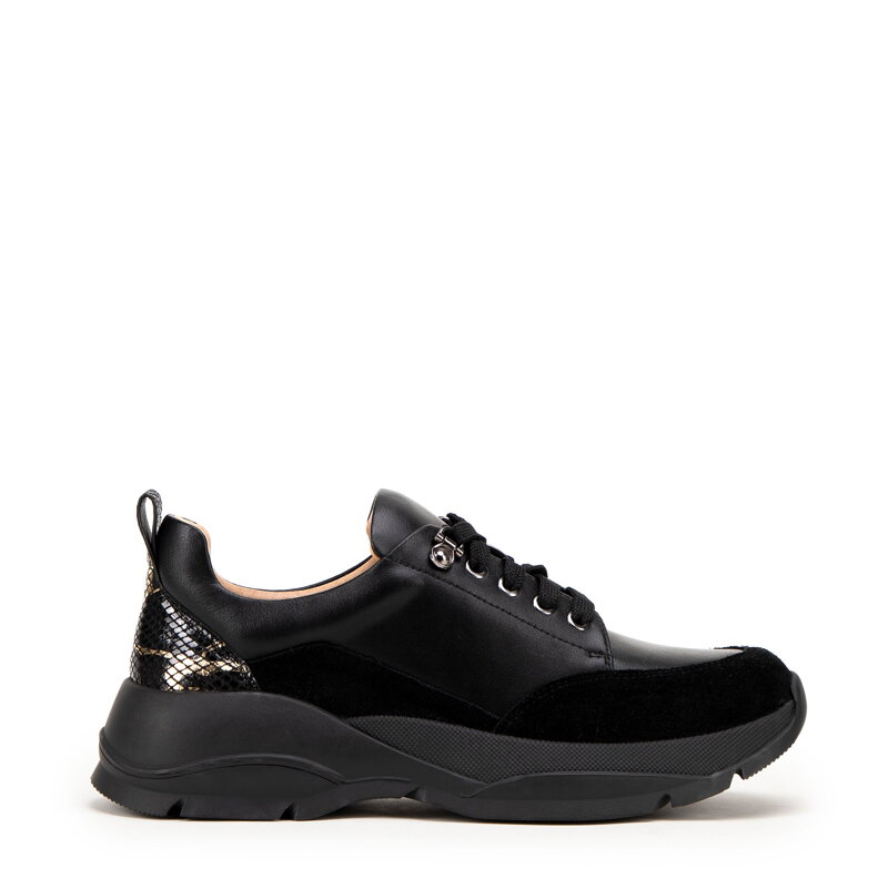 Damskie sneakersy z motywem zwierzęcym czarne 99-D-513-X Damskie sneakersy z motywem zwierzęcym czarne 99-D-513-X