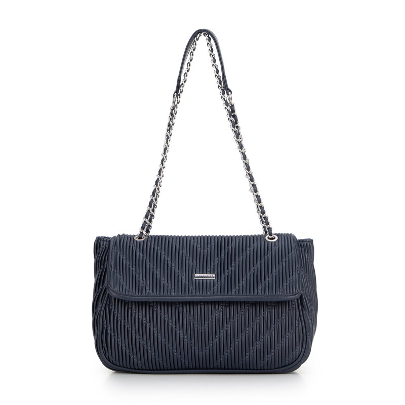Crossbody z ekoskóry na łańcuszku granatowa 99-4Y-634-7 Crossbody z ekoskóry na łańcuszku granatowa 99-4Y-634-7