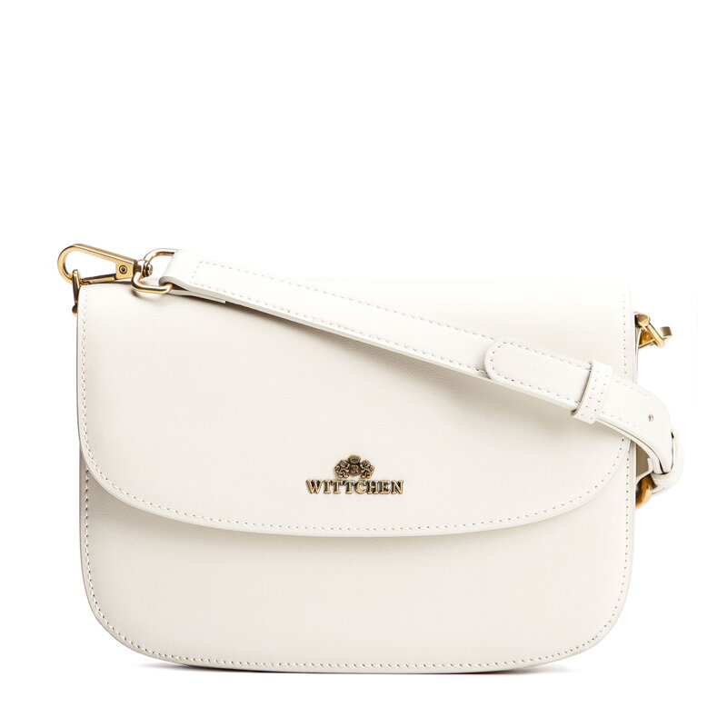 Dámska crossbody z pravej kože krémová 100-4E-214-0