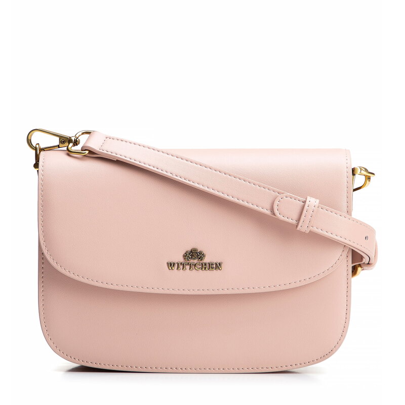 Dámska crossbody z pravej kože, ružová 100-4E-214-P